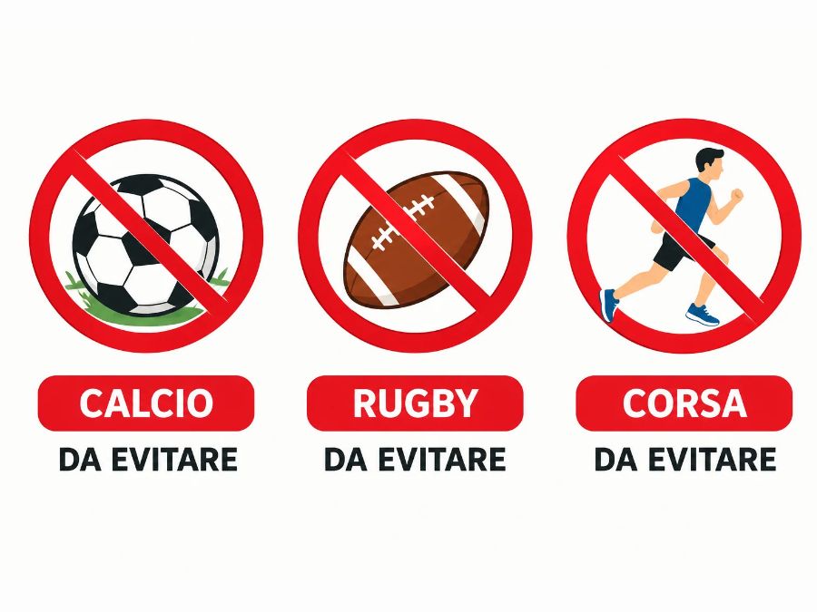 Icone di calcio, rugby e corsa: sport sconsigliati dopo una protesi d’anca